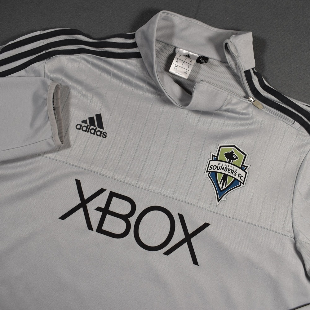 Seattle Sounders FC 14/15 Adidas Warm Up Long Sleeve Top Mens X-Large Grey XBOX